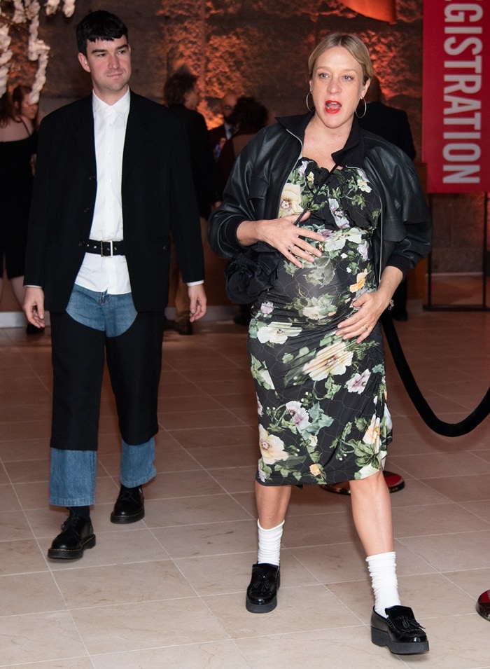 Chloë Sevigny, showing off her maternity style, was joined by her boyfriend, gallery director Sinisa Mackovic