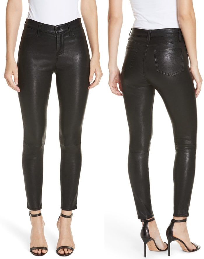 Designed with the same fit as L’AGENCE’s Margot jeans, these skinny pants are made from buttery soft lambskin with a second-skin feel