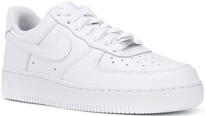 The all-white Nike Air Force 1 keeps its basketball-inspired shape simple with a perforated toe box, tonal Swoosh, and substantial platform-like sole