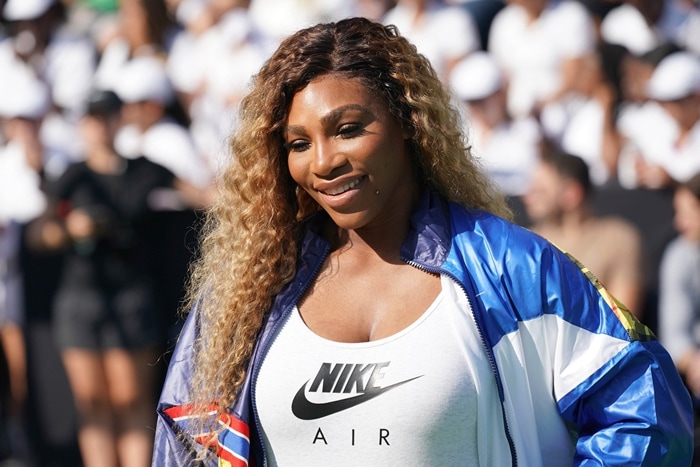 Serena Williams, a long-time Nike ambassador, radiates confidence at the 'Queens of Tennis' experience hosted by Nike on August 20, 2019, in New York City