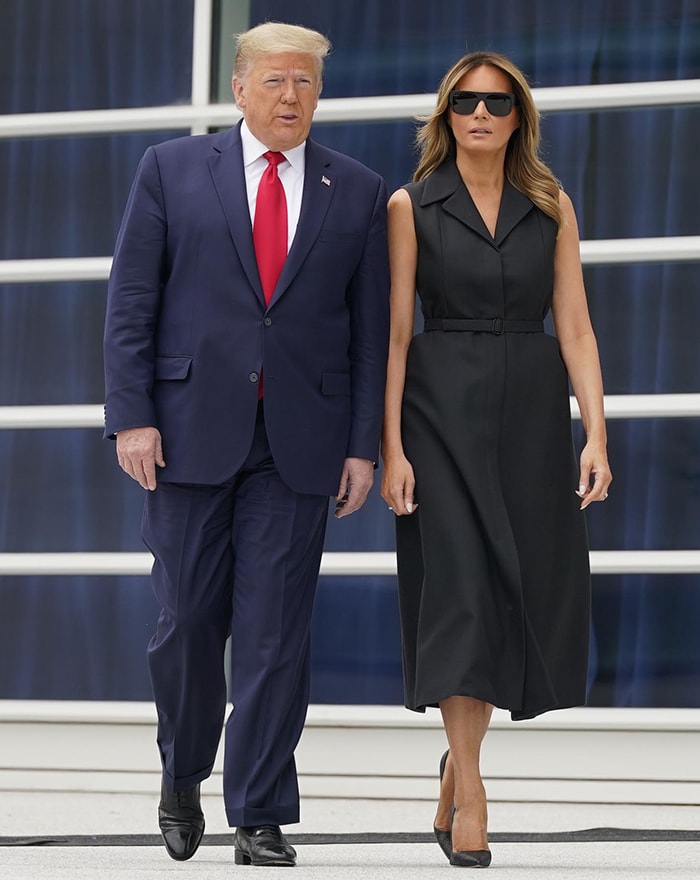 President Donald Trump and First Lady Melania Trump visit Saint John Paul II National Shrine in Washington, D.C. on June 2, 2020