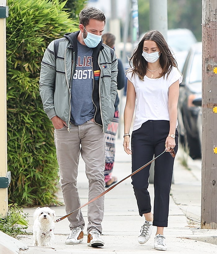 Ben Affleck joins Ana de Armas and Elvis for the Los Angeles stroll, with both actors opting for relaxed layers and sneakers