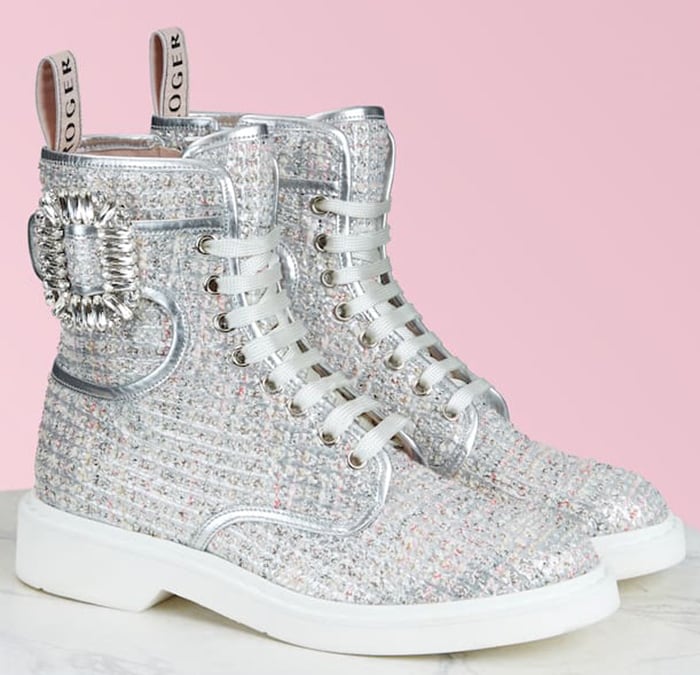Roger Vivier Viv Rangers leather piping ankle boots