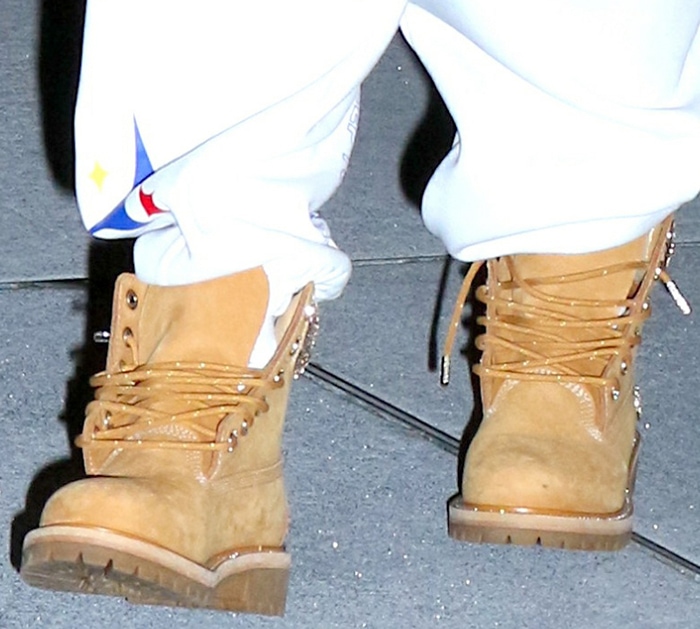 Jennifer Lopez steps out in glittering, rhinestone-studded Timberland boots