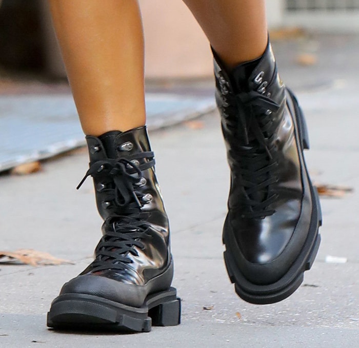 Irina Shayk's favored Both Gao combat boots paired polished leather uppers with an exaggerated platform sole, bringing a distinctive utilitarian edge to everything from low-rise denim to body-conscious dresses