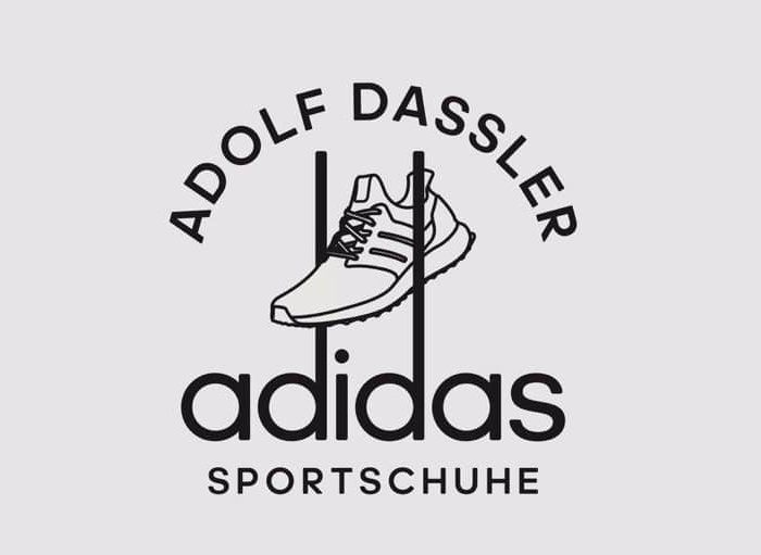 Adidas' original logo, showcasing its roots as 'Adolf Dassler Sportschuhe,' highlights the brand's rich history in sports footwear innovation