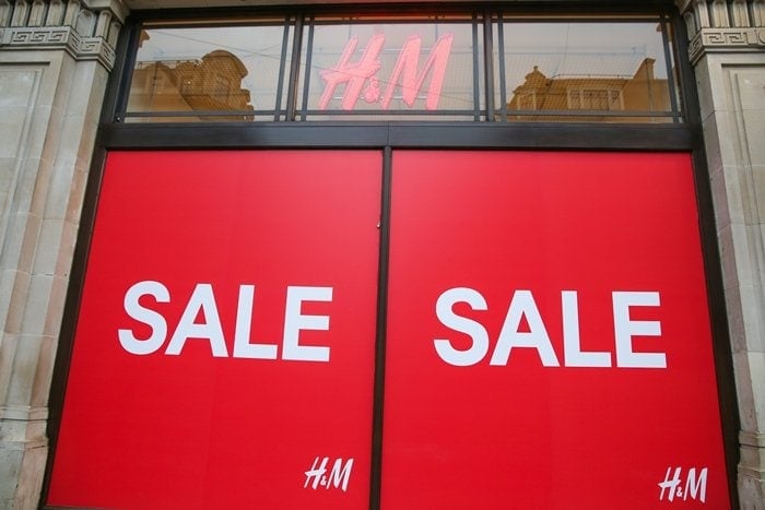 An exterior view of HM store on Regents Street