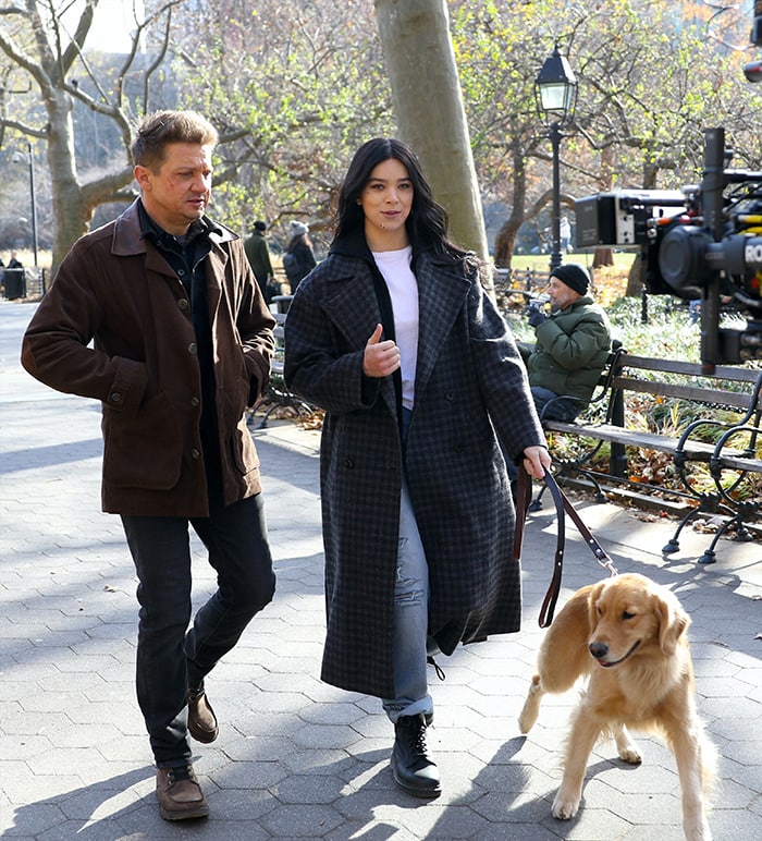 Jeremy Renner's character Clint Barton adopted a golden retriever, Lucky the Pizza Dog