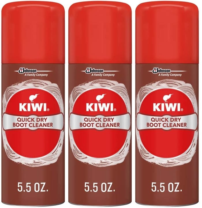 Kiwi's boot cleaner helps restore boots' appearance in just minutes with a fast-acting foam that quickly and effectively removes dirt and stains