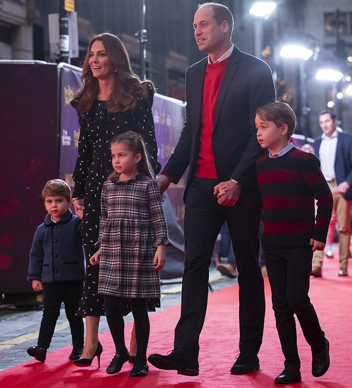 Prince William and Kate Middleton attend Pantoland with Prince George, Princess Charlotte, and Prince Louis