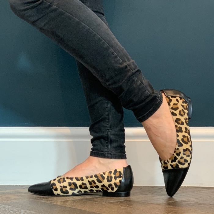 Sargasso Grey's wide fit leopard print flats