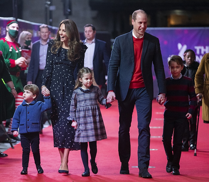 Prince William and Kate Middleton with Prince George, Princess Charlotte, and Prince Louis at The London Palladium