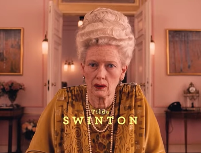 Tilda Swinton as 84-year-old Madame D. in The Grand Budapest Hotel