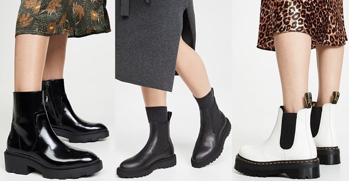 Chelsea boots effortlessly elevate midi dresses, combining timeless style with modern edge for a chic, versatile look