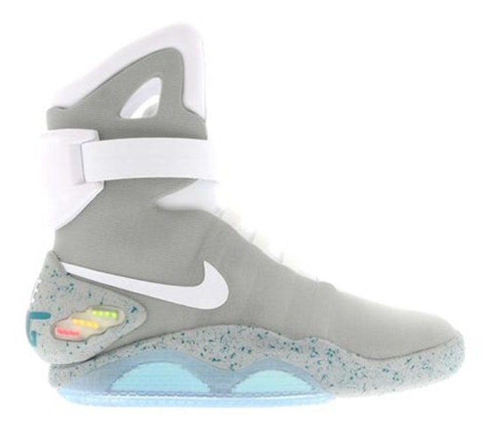 The Nike Air Mag, originally designed for the 1989 film “Back to the Future Part II,” became reality with limited releases in 2011 and 2016