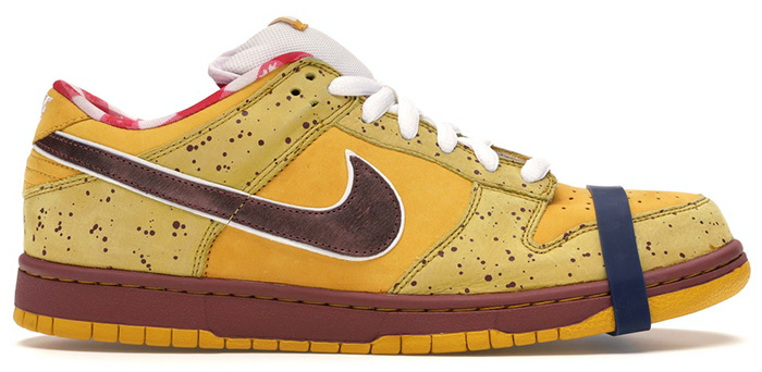 The Concepts x Nike SB Dunk Low “Yellow Lobster,” one of the rarest sneaker collaborations ever, was limited to just 34 pairs—making it as rare as the crustacean that inspired its speckled yellow design