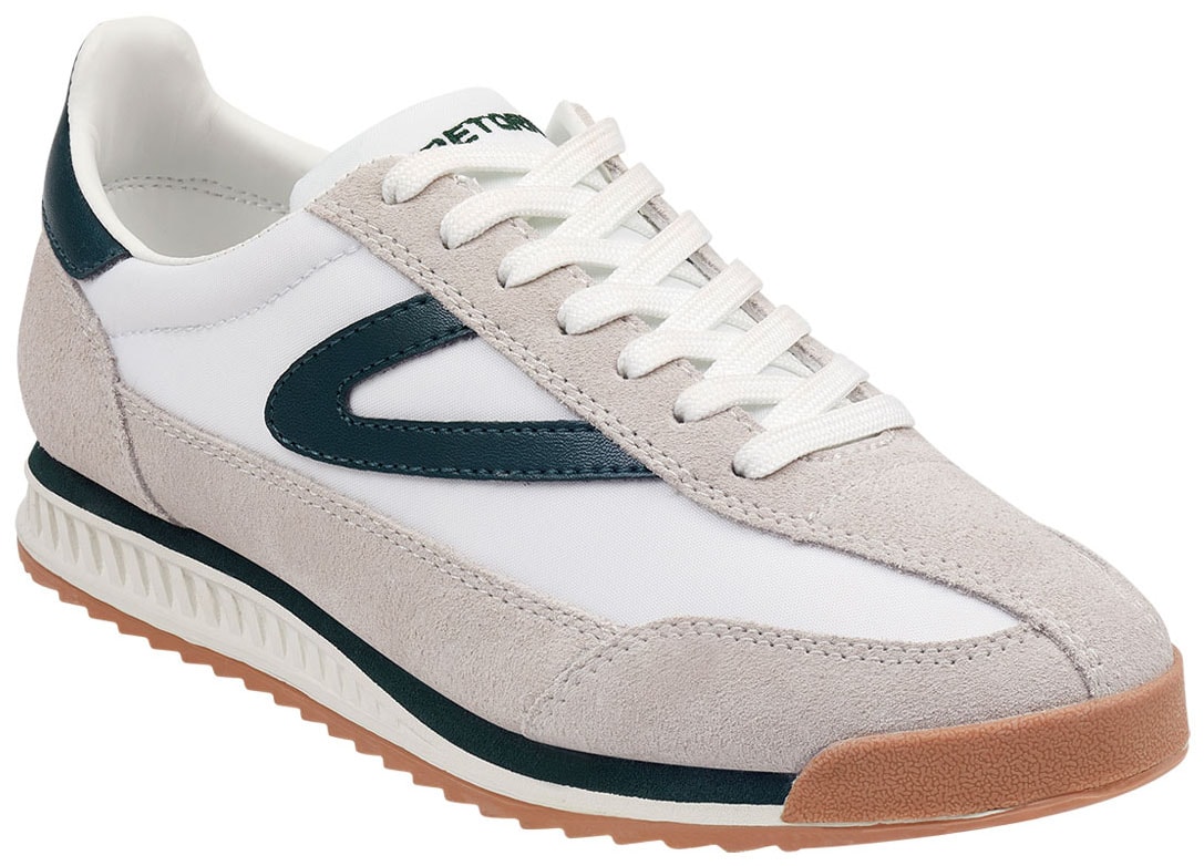 The Tretorn Rawlin sneaker features a suede and nylon upper with the brand’s signature Gullwing logo, finished with a cushioned sole for everyday comfort