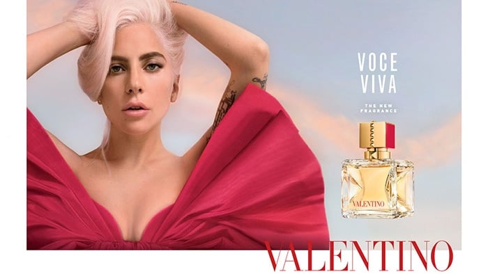 Lady Gaga fronts Valentino’s “Voce Viva” fragrance campaign, embodying the house’s modern vision of individuality and expressive glamour