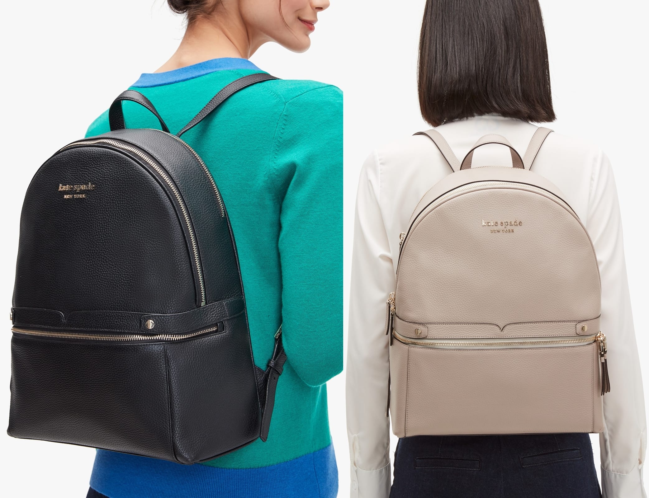 Clean-lined styling and a wealth of pockets further the everyday versatility of a street-chic backpack fashioned from richly grained leather