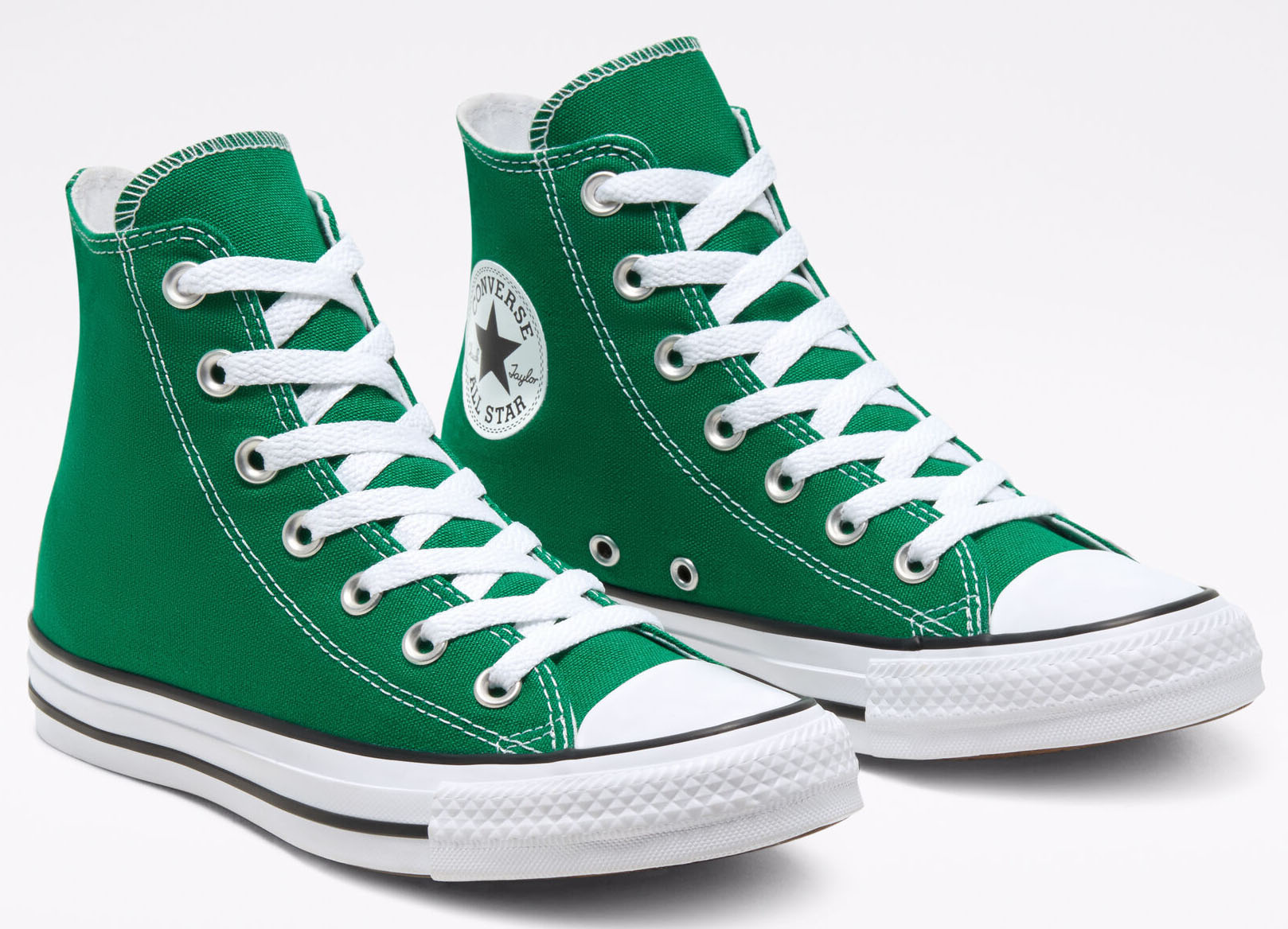 The Converse Colors Chuck Taylors come in a fresh Amazon Green colorway and have the iconic Chuck Taylor ankle patch and classic woven tongue label