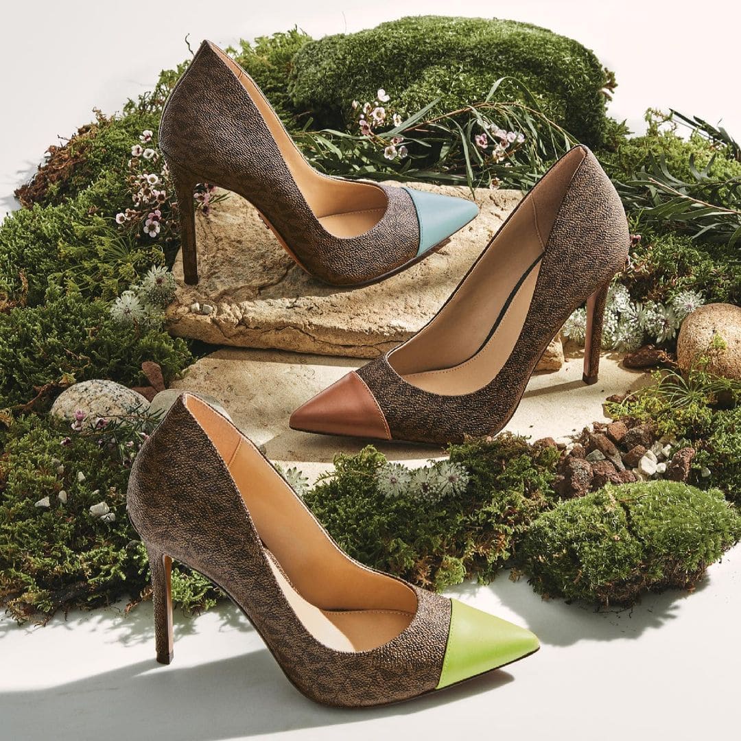 Michael Kors' pointed-toe Keke pumps from the MICHAEL Michael Kors line reinterpret the sharp pump silhouette seen throughout the Fall/Winter 2021 runway collection in versatile everyday colorways