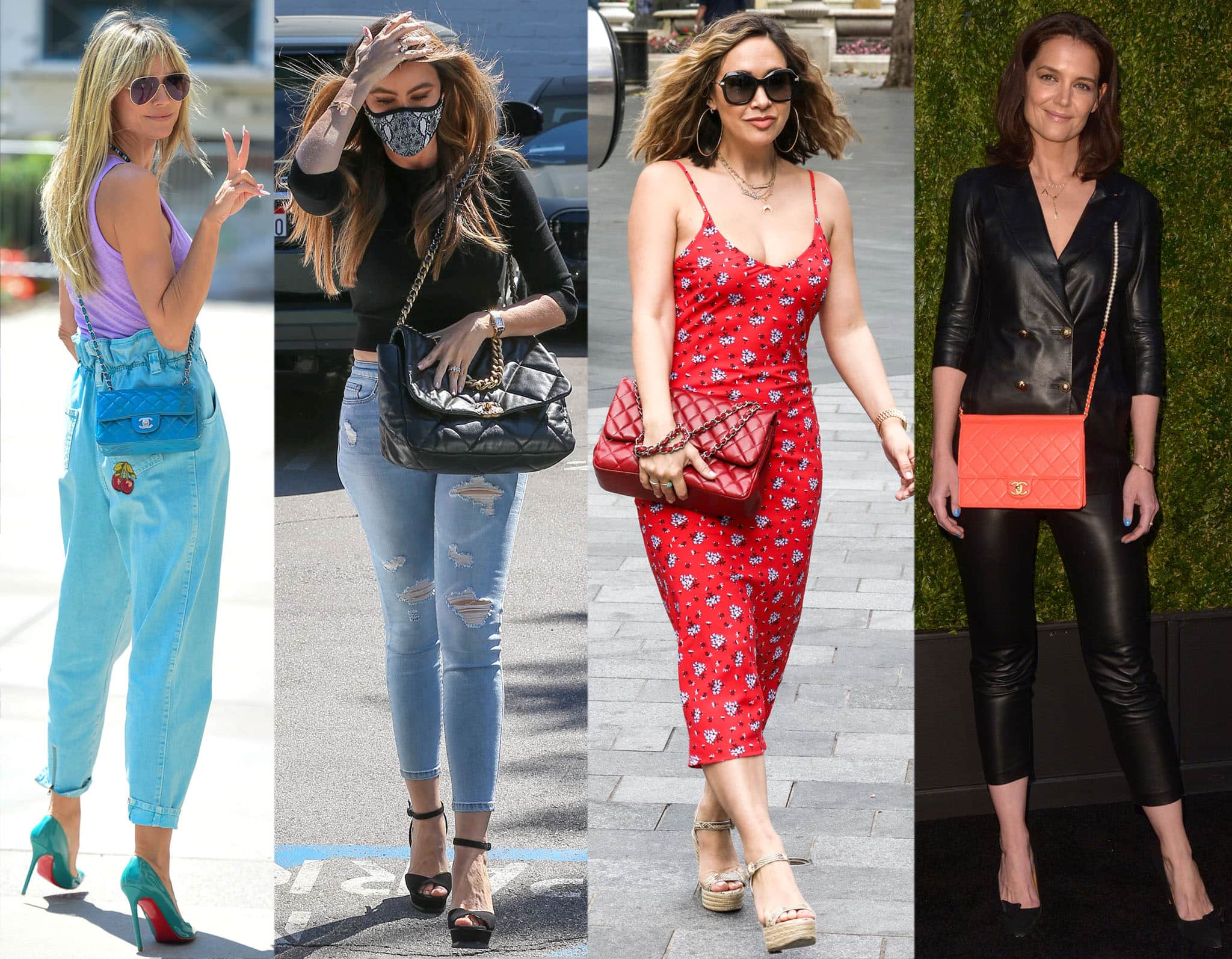Celebrities like Heidi Klum, Sofia Vergara, and Katie Holmes prove the enduring appeal of Chanel's iconic handbags