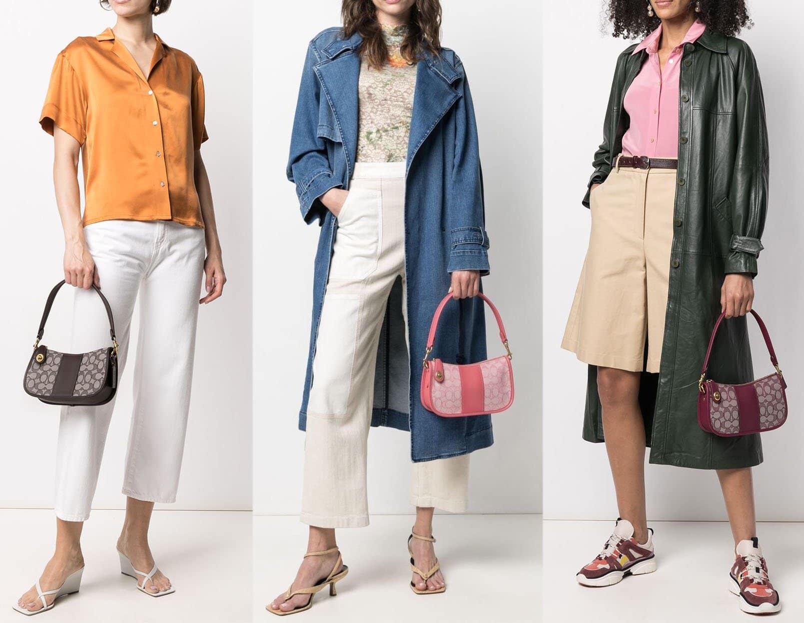 Featuring streamlined jacquard and leather trims, the Swinger is part of the archival-inspired Coach Originals collection