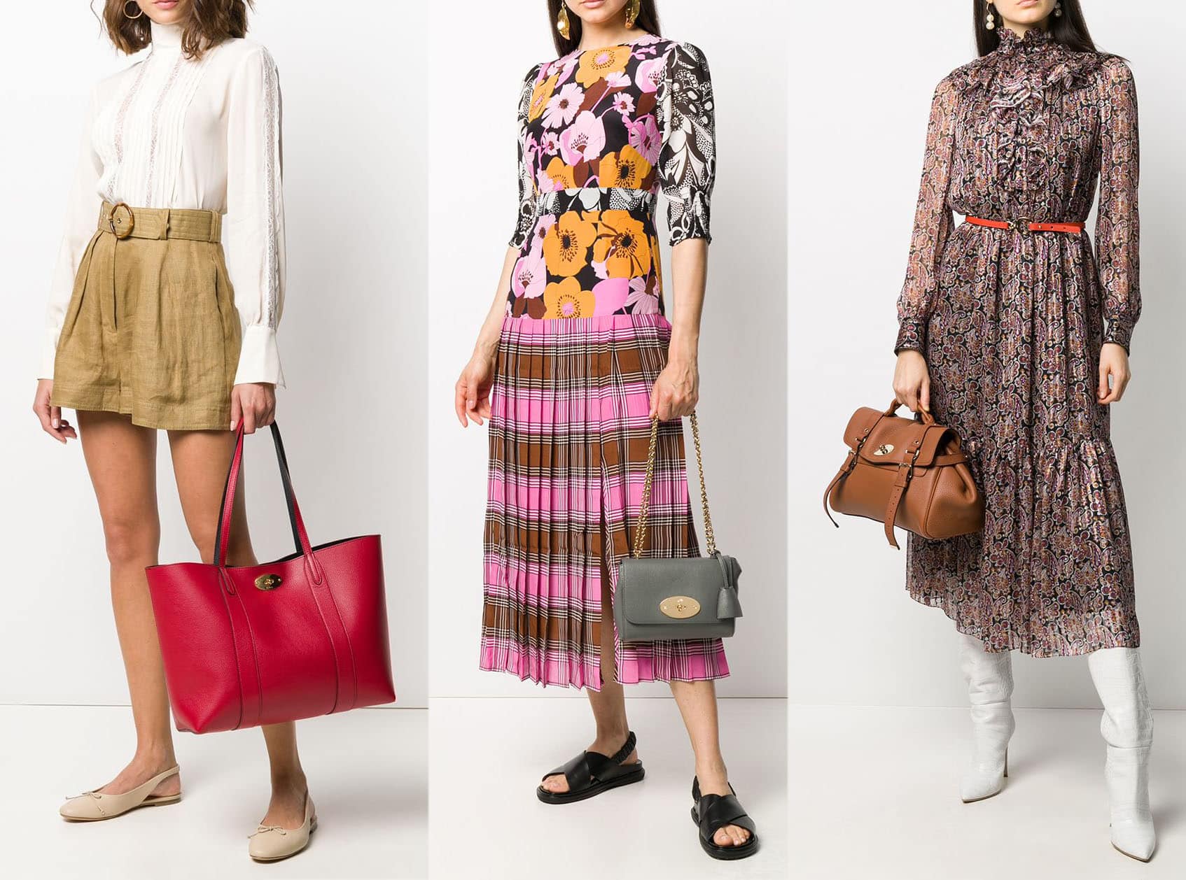 Mulberry’s most iconic handbag designs—Bayswater, Lily, and Alexa—showcase the brand’s timeless British elegance, blending heritage silhouettes with modern, everyday functionality