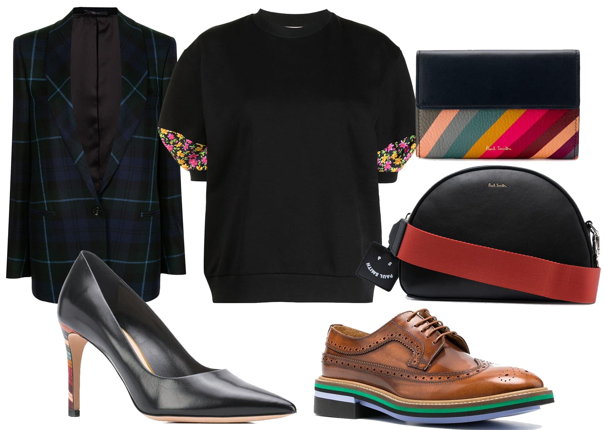 Paul Smith’s collections span tailored clothing, distinctive shoes, and playful accessories, blending classic British style with signature color and modern wit