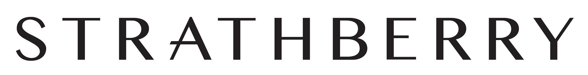 Strathberry’s sleek wordmark reflects the brand’s modern Scottish heritage, defined by clean lines, understated luxury, and timeless design