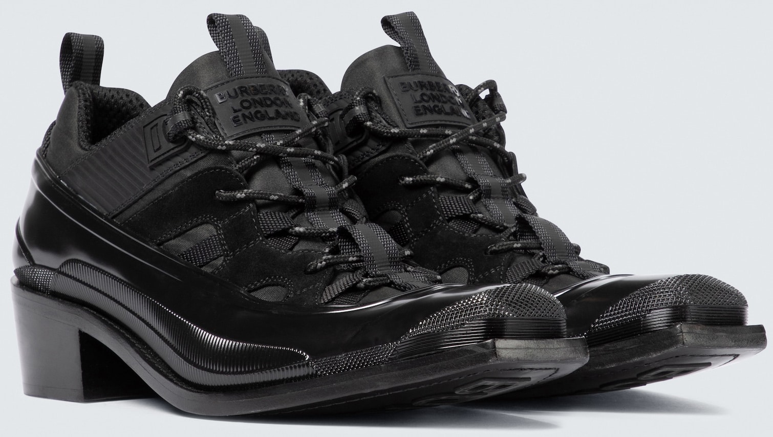 Released during Ricardo Tisci's Burberry era, the Futura Archive derbies fused polished leather, sporty mesh inserts, and sculptural proportions into a modern reinterpretation of classic menswear-inspired lace-ups
