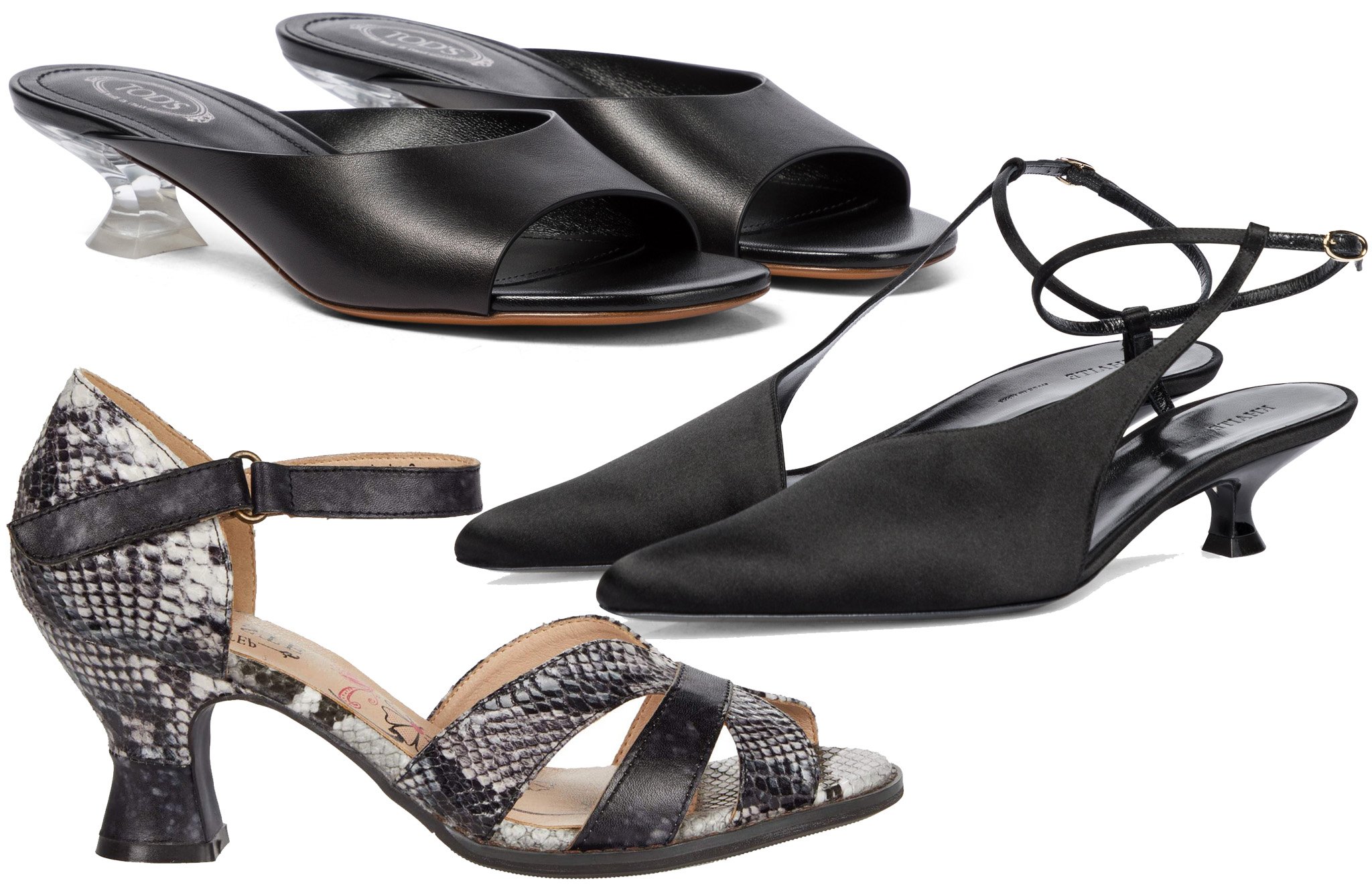 French heels blend the low height of kitten heels with a wider, curved base for added stability, offering a vintage-inspired take on feminine footwear