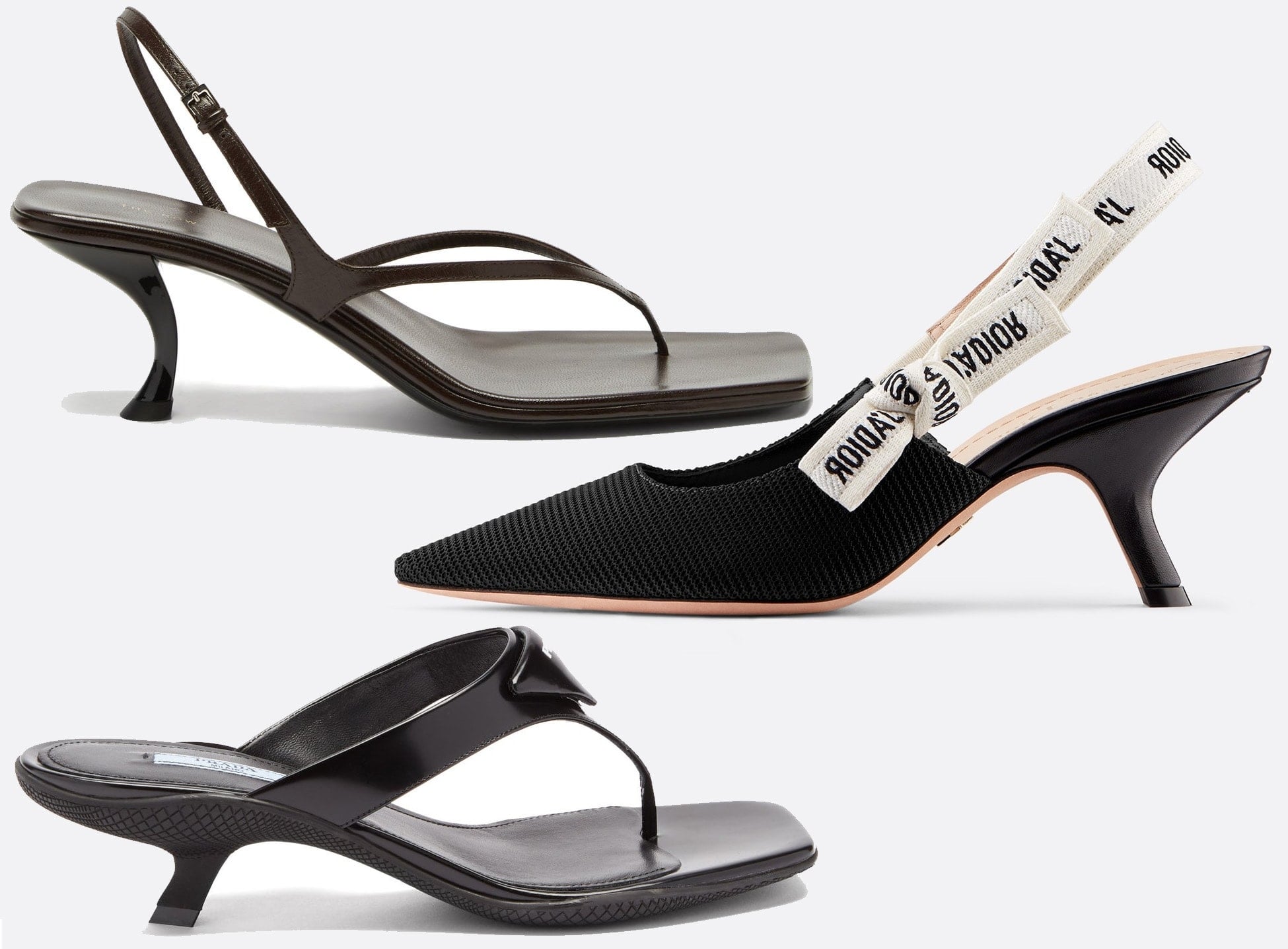 True to their name, comma heels feature a sculptural heel curved like a comma, offering a modern, artistic twist on the classic kitten heel silhouette