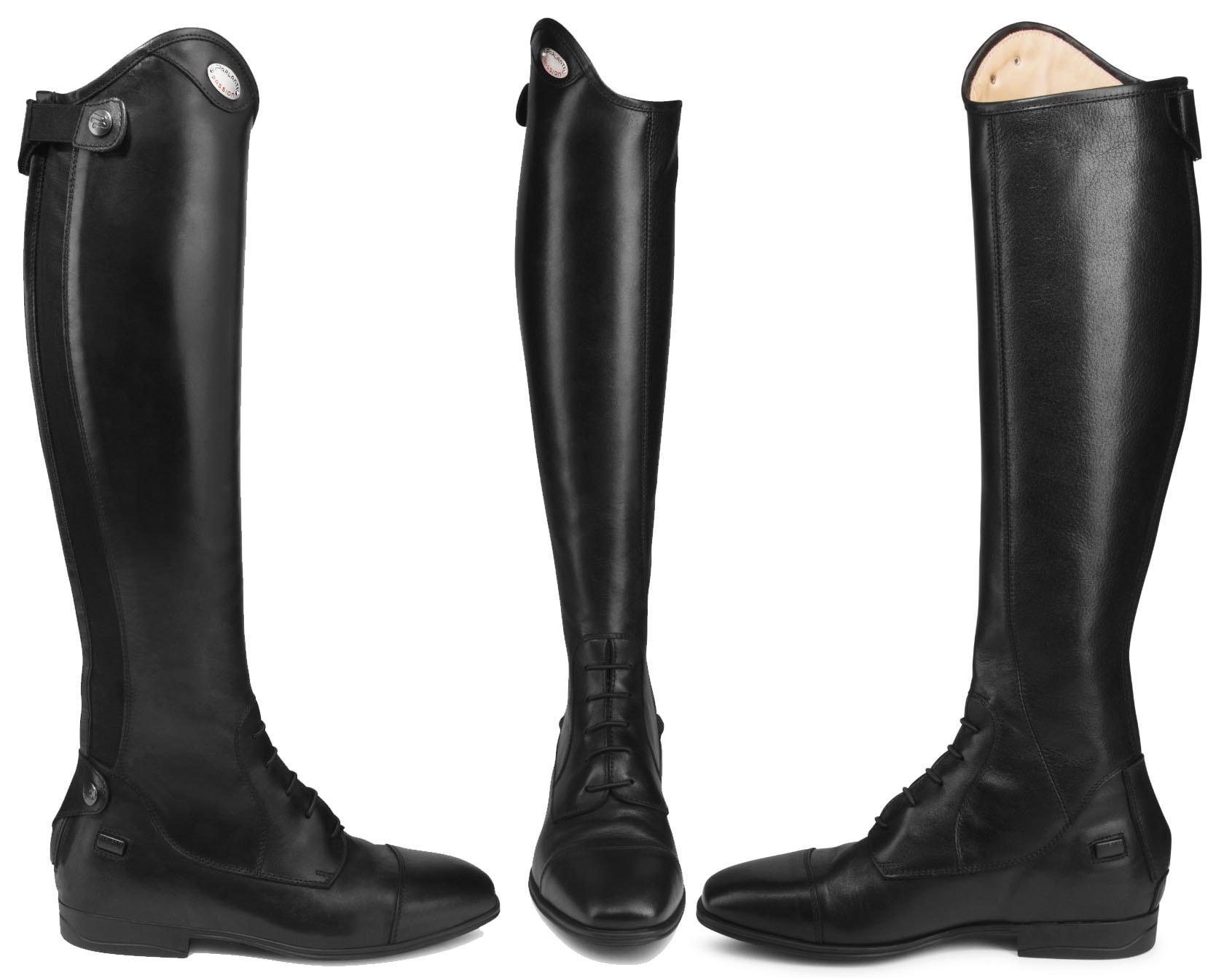 Crafted from premium calfskin leather, the Parlanti Dallas Pro riding boots combine classic equestrian elegance with modern performance details, including a supportive tall shaft, secure lacing, and a shock-absorbing sole designed for comfort both in and out of the saddle