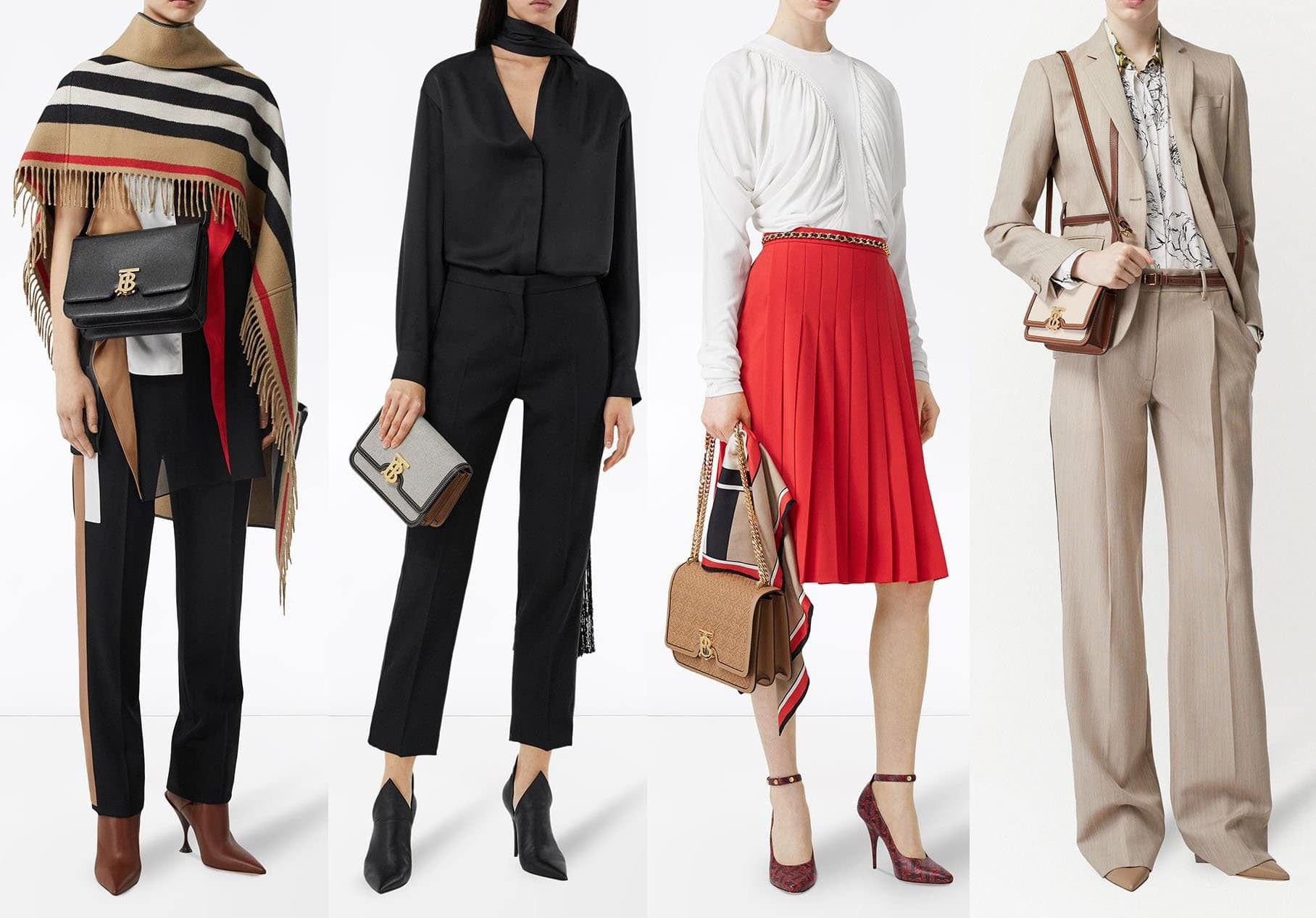 The Burberry TB Crossbody is available in different materials and sizes