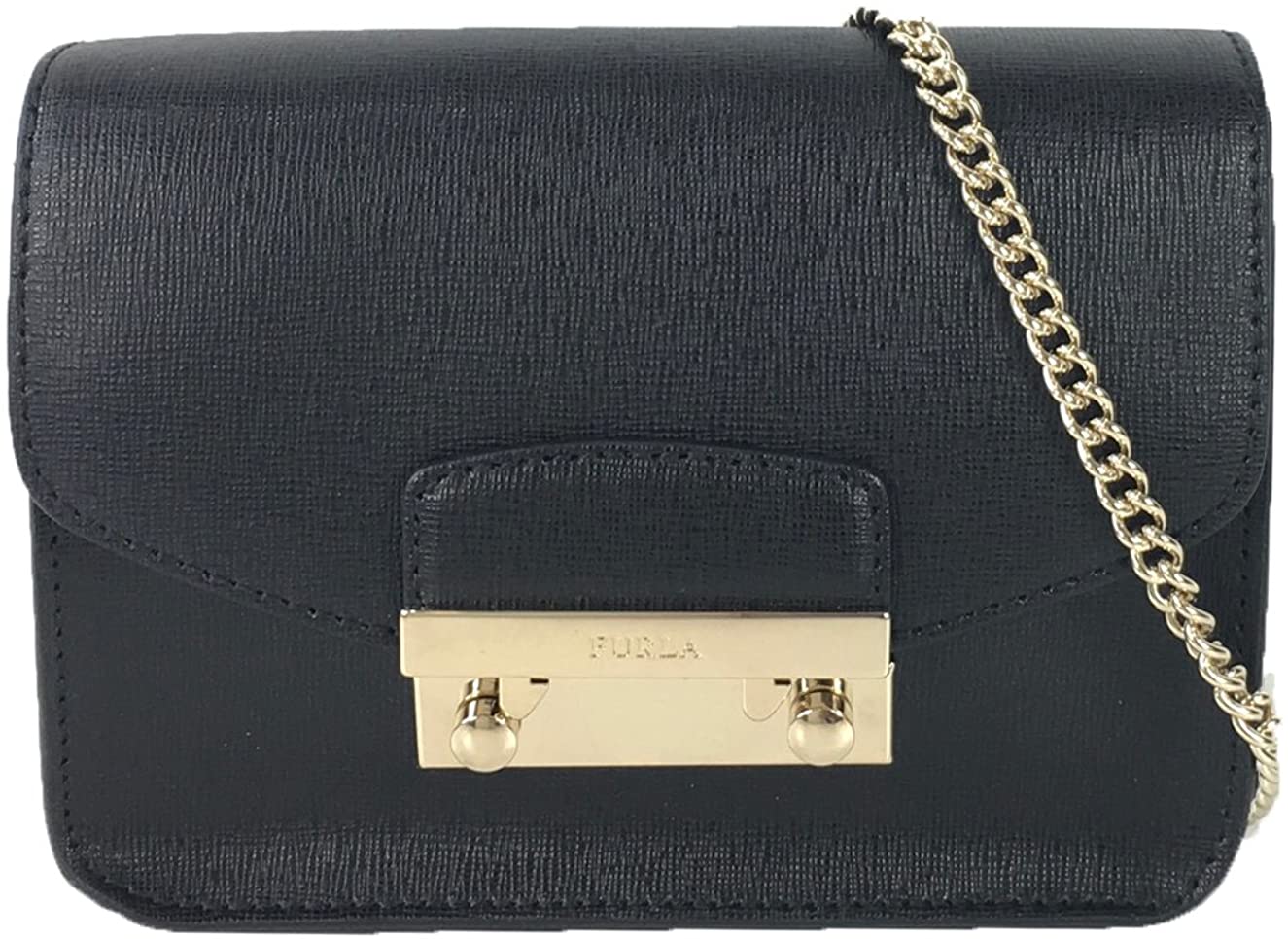 Furla's Julia mini crossbody bag has a minimalist push-and-lock flap closure