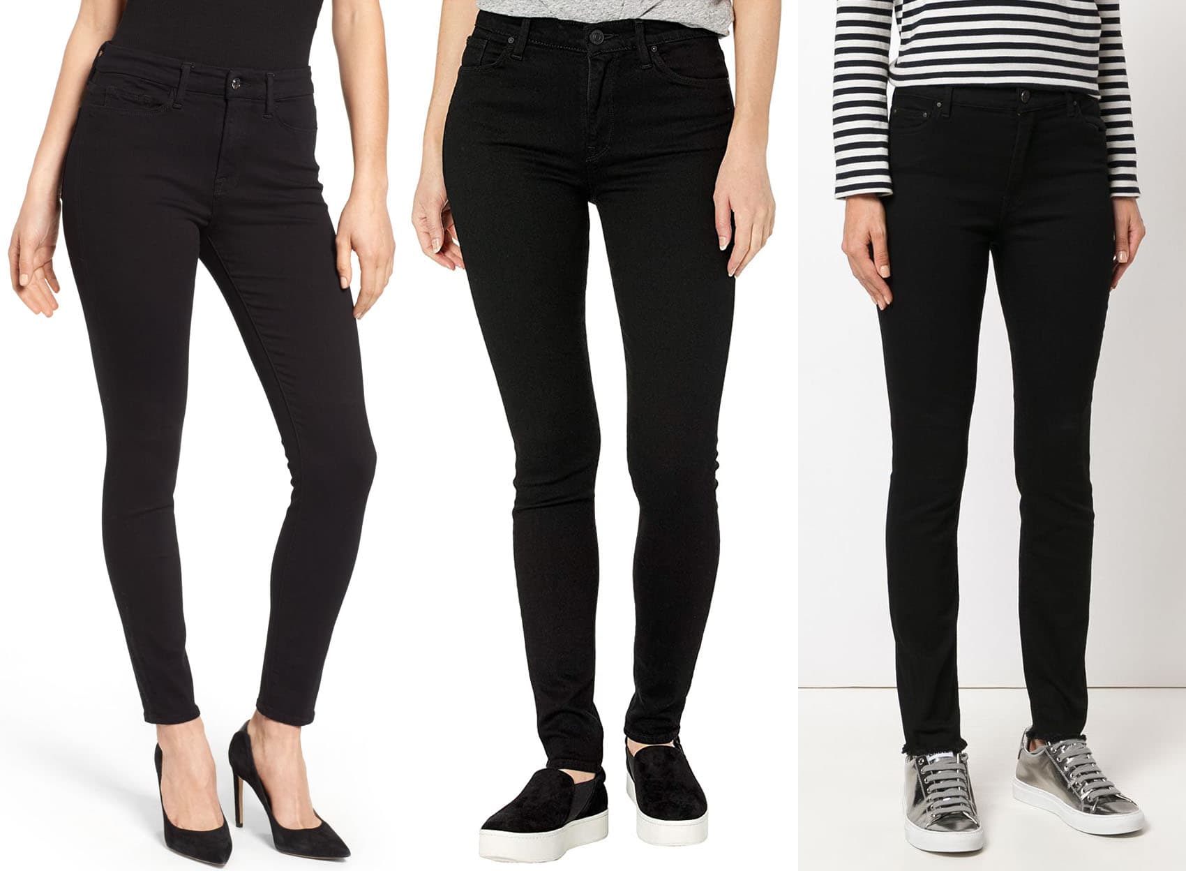 Sleek and Sophisticated: Featuring Good American's High-Rise Skinny Jeans, Hudson Jeans' Super Skinny High-Waist, and Mr Mrs Italy's Stretch Skinny Jeans for a flattering fit
