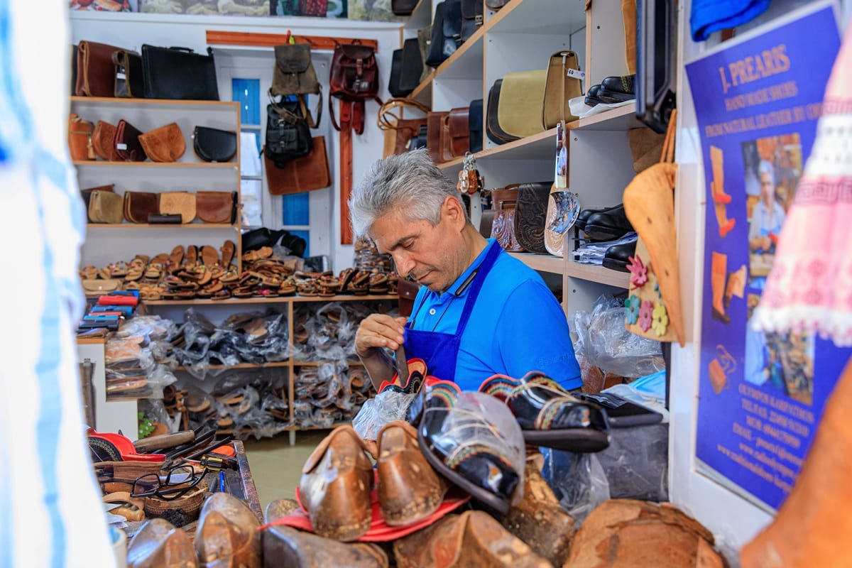 Popular materials used to make shoes include leather, textiles, synthetics, rubber, and foam
