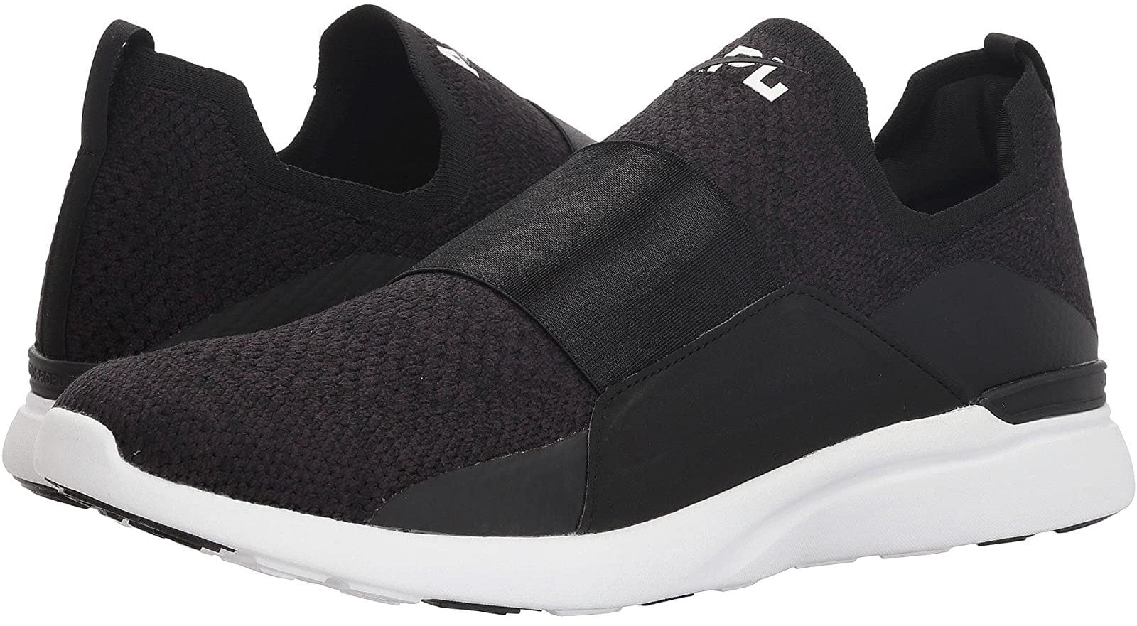 These easy slip-on APL Athletic Propulsion Labs “Techloom Bliss” sneakers are made of breathable woven mesh material with rubber outsoles