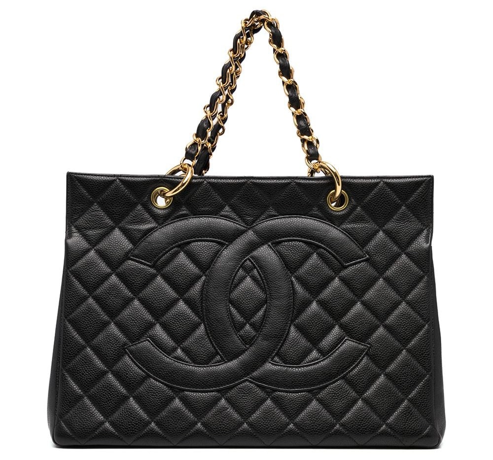 A Petit Shopping GST tote bag from 1997, featuring the signature quilting and leather and chain-link straps
