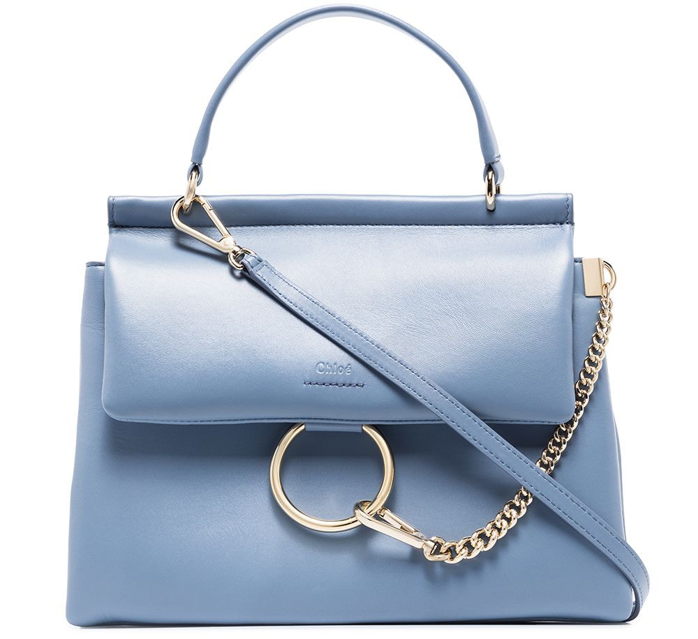 Made in Italy, the Chloe Faye bag boasts the brand's signature O-ring and can be carried by the top handle or the shoulder strap