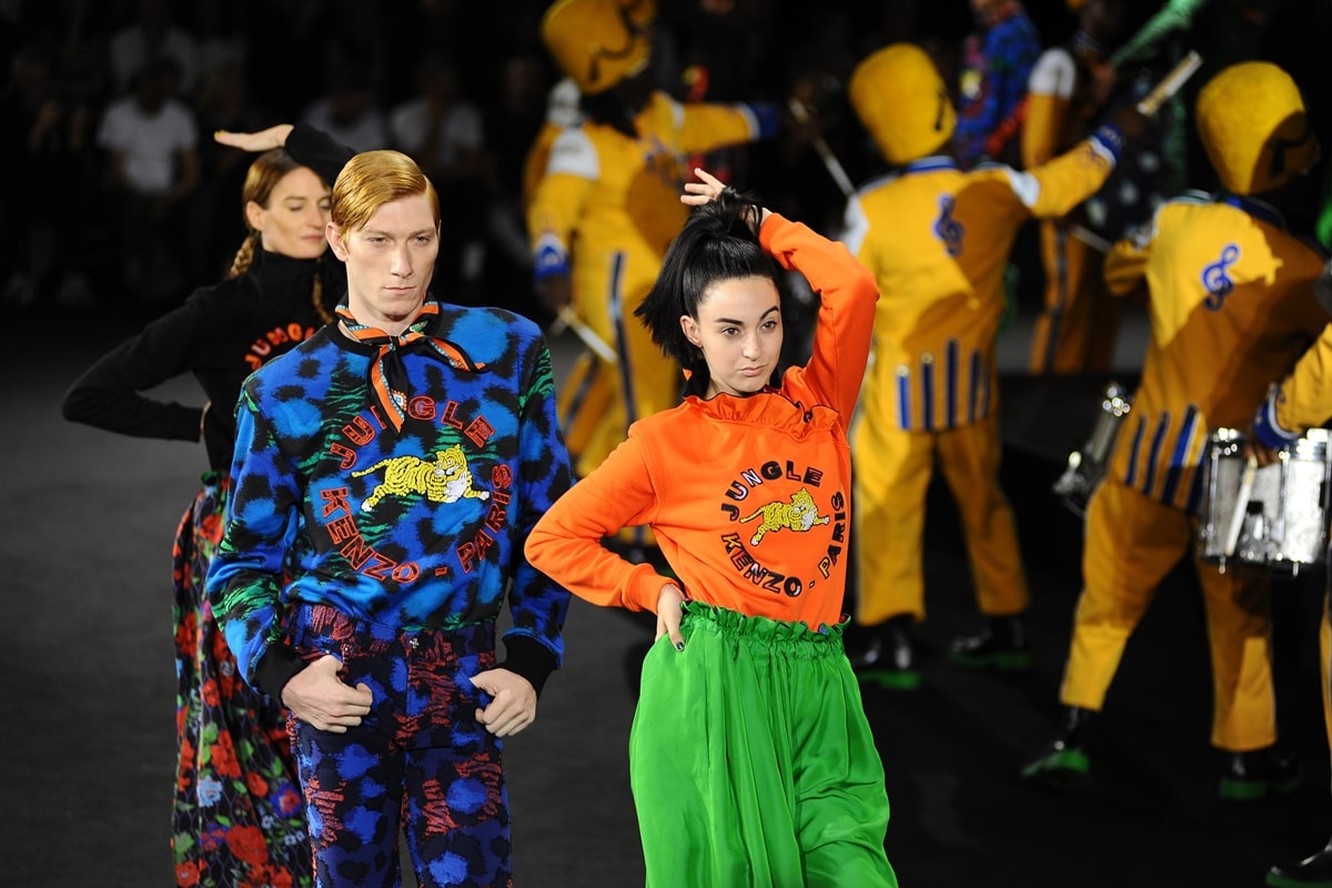 The colorful runway show for the Kenzo x HM collaboration at Pier 36