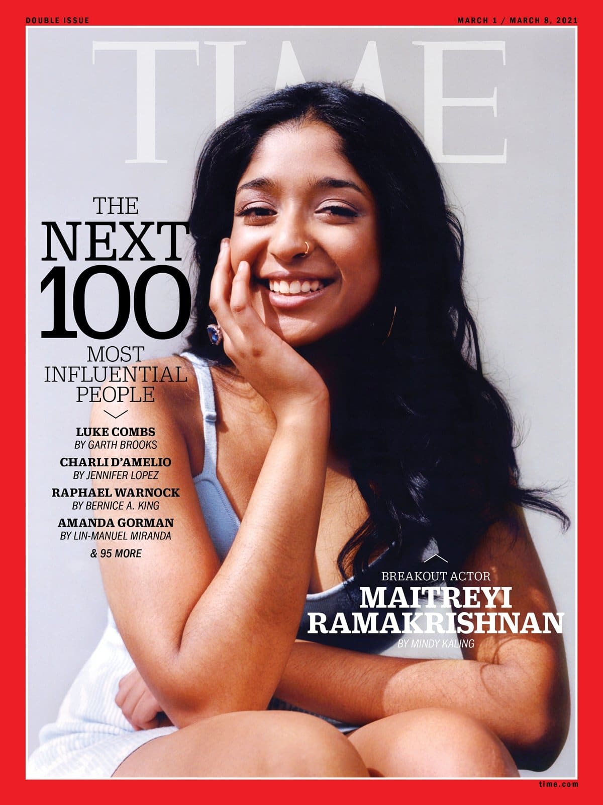 Canadian actress Maitreyi Ramakrishnan earned a spot on TIME's prestigious Next 100 Most Influential People list for 2021