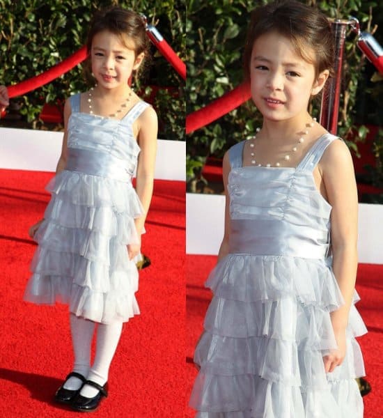 Aubrey Anderson-Emmons in a pretty ruffled dress