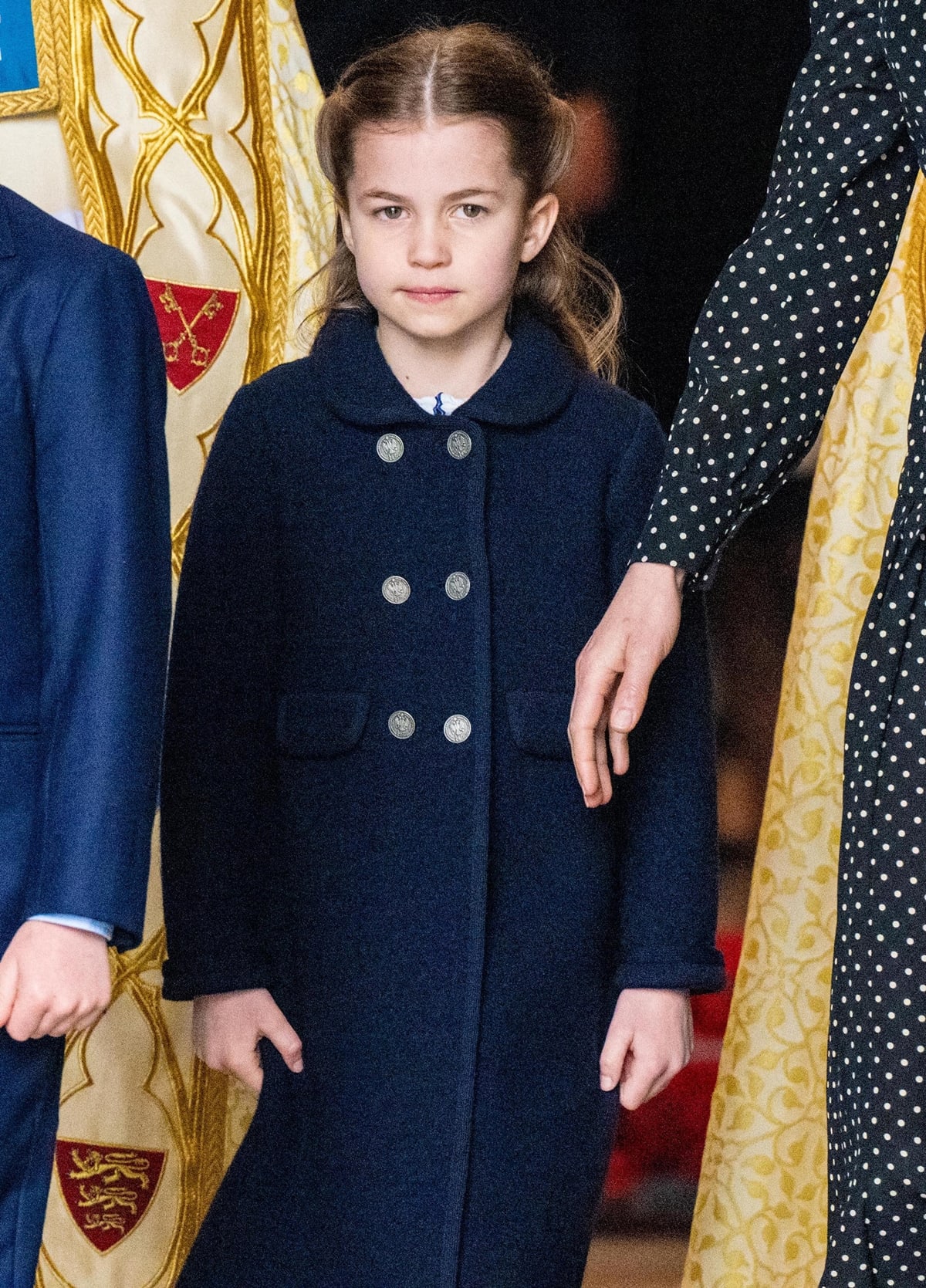 Princess Charlotte of Cambridge looked lovely in a sweet pea coat