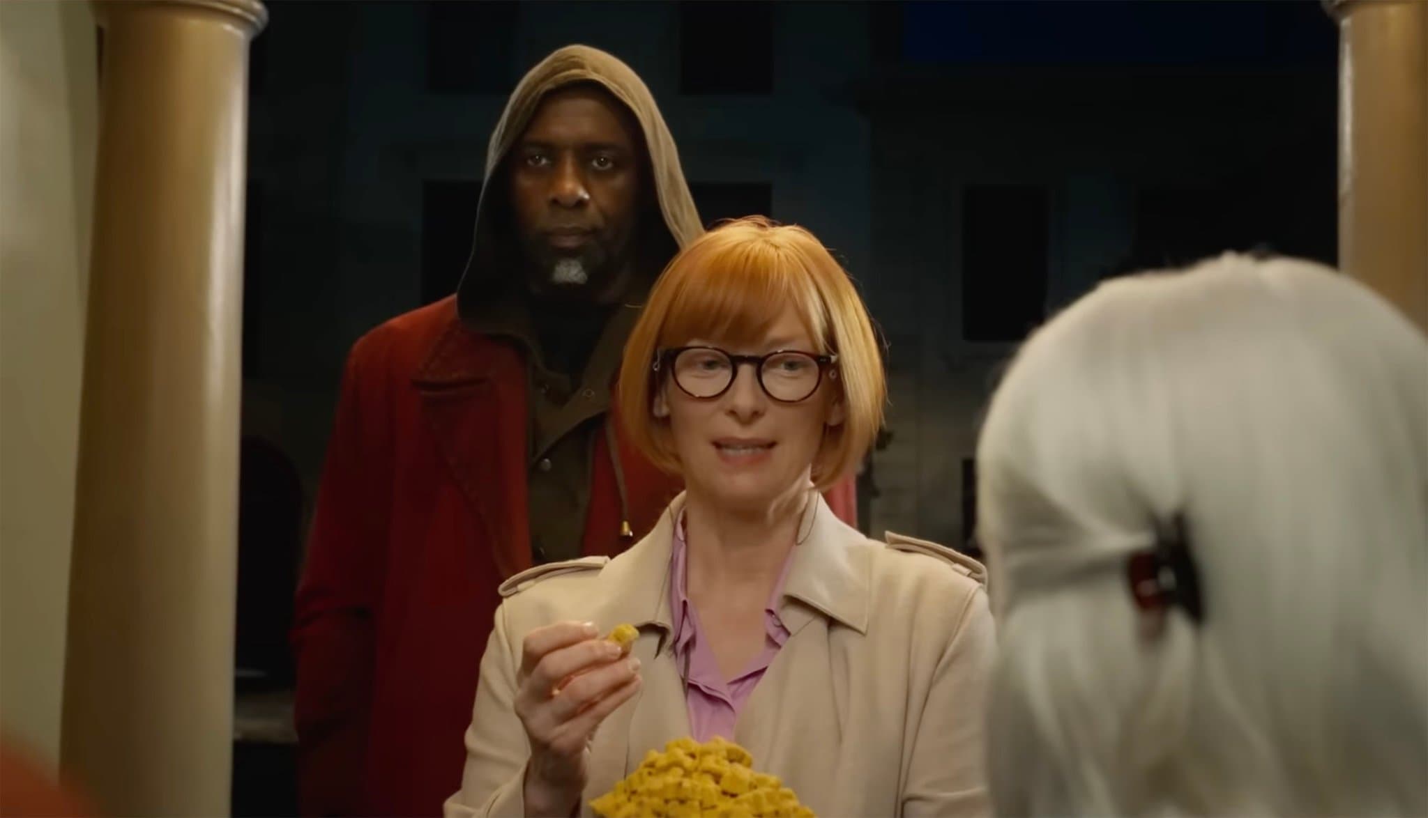Idris Elba as the Djinn and Tilda Swinton as Alithea Binnie share a scene in George Miller’s Three Thousand Years of Longing