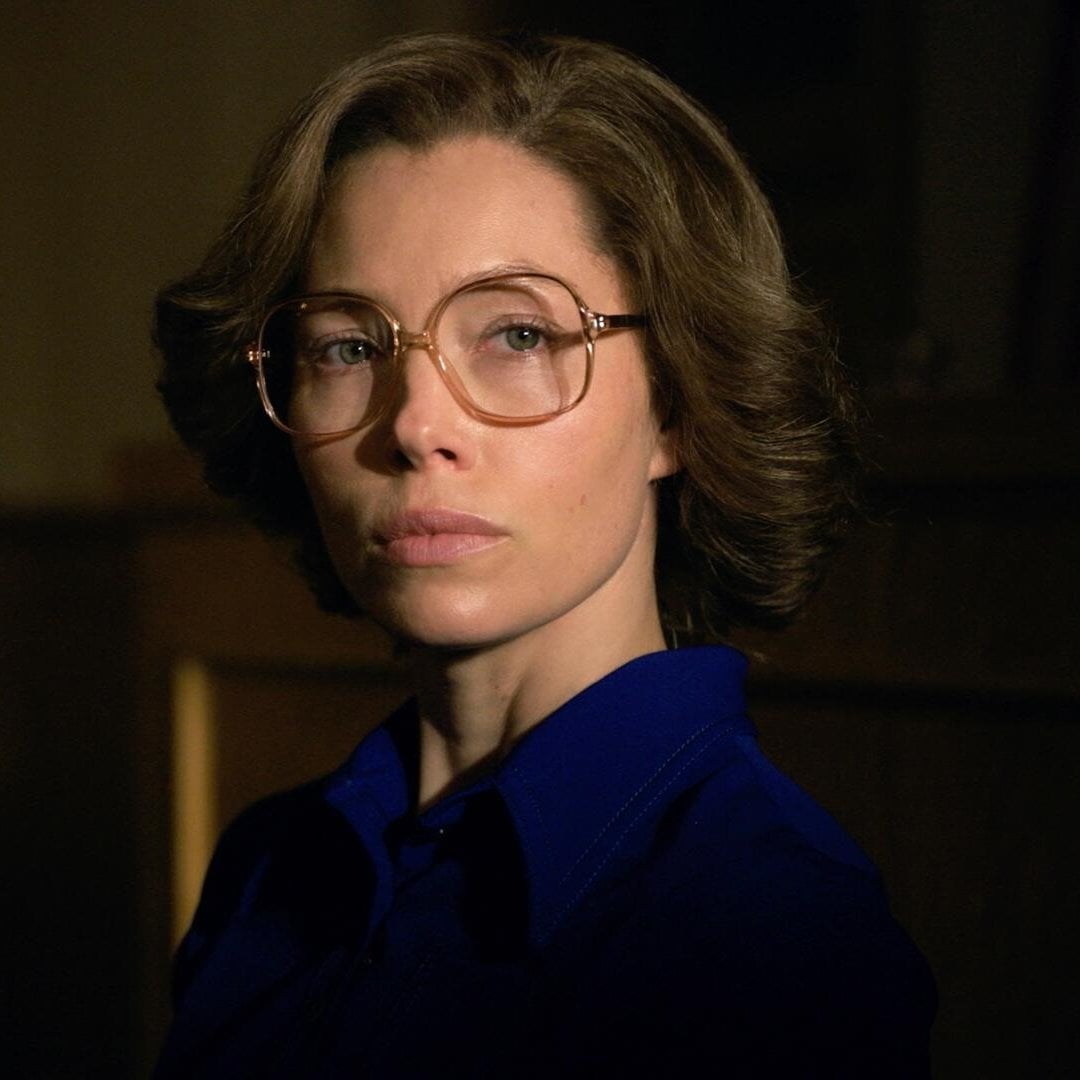 Jessica Biel transforms into Candy Montgomery—a churchgoing Texas housewife accused of murdering her neighbor, Betty Gore—in Hulu’s true-crime miniseries Candy