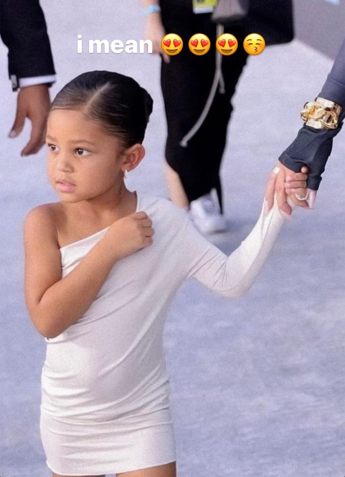 Pictured here in a white Rick Owens dress, Stormi Webster's look at the 2022 BBMAs drew both adoration and criticism regarding its appropriateness