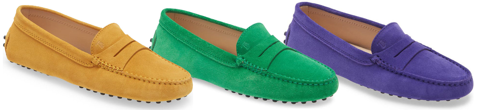 A more laid-back version of the City Grommino, the Tod's Penny Driving Mocs are handmade with moc-toe stitching and a trademark pebbled sole for traction