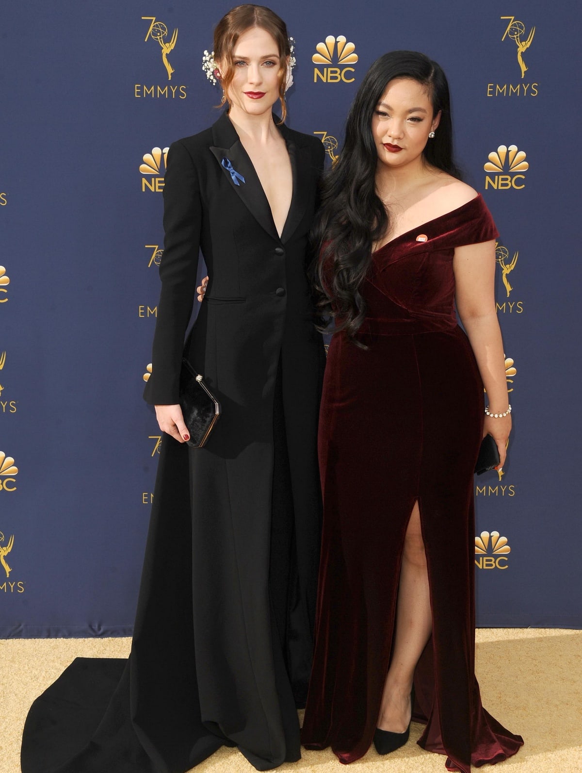 Evan Rachel Wood attending the 70th Primetime Emmy Awards with Amanda Nguyen